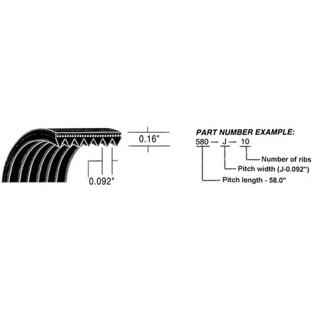 Aftermarket 390J6 Replacement J-Poly-V Belt OTB40-0168